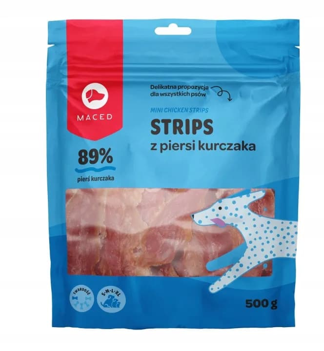 Maced Filety z Piersi Kurczaka (89% mięsa) Miękkie Przysmak dla Psa 500 g