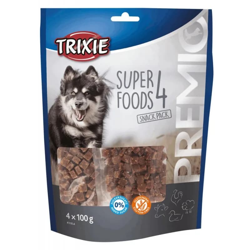 Trixie, Przysmaki Premio dla psa 4 Superfoods, Kurczak, Kaczka, Wołowina, Jagnięcina, 4 × 100 g