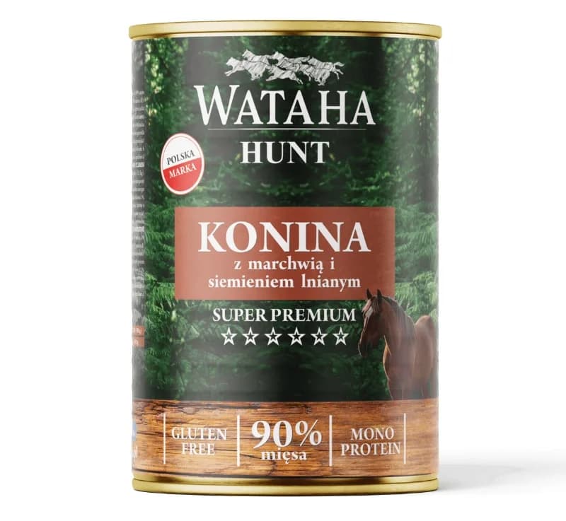 Wataha Hunt Mono Protein 90% Konina Marchewka Siemie Lniane 400 g