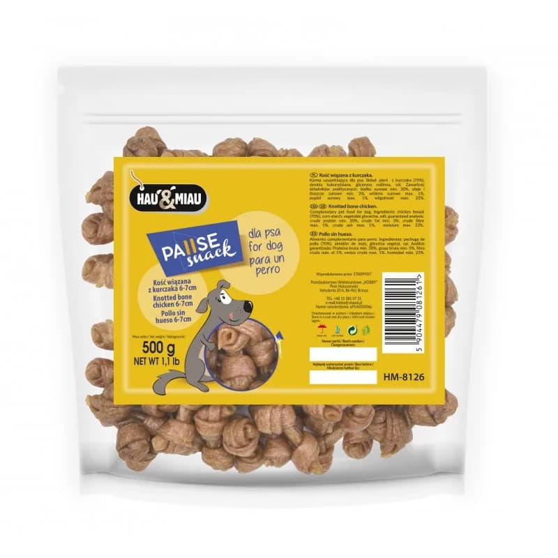 Hau&Miau Kość wiązana z kurczaka dla psa 500 g