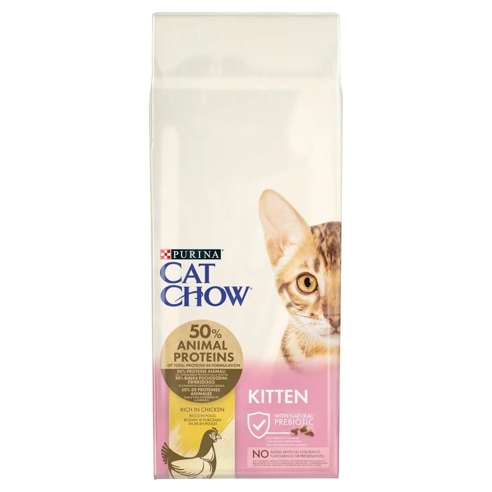 Purina Cat Chow Kitten z kurczakiem karma sucha dla kociąt 400 g / 1,5 kg / 15 kg