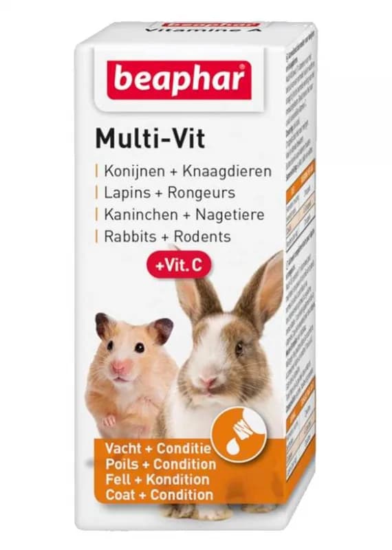 Beaphar Multi - Vit + Vit. C 20 ml - preparat witaminowy dla gryzoni i małych zwierząt