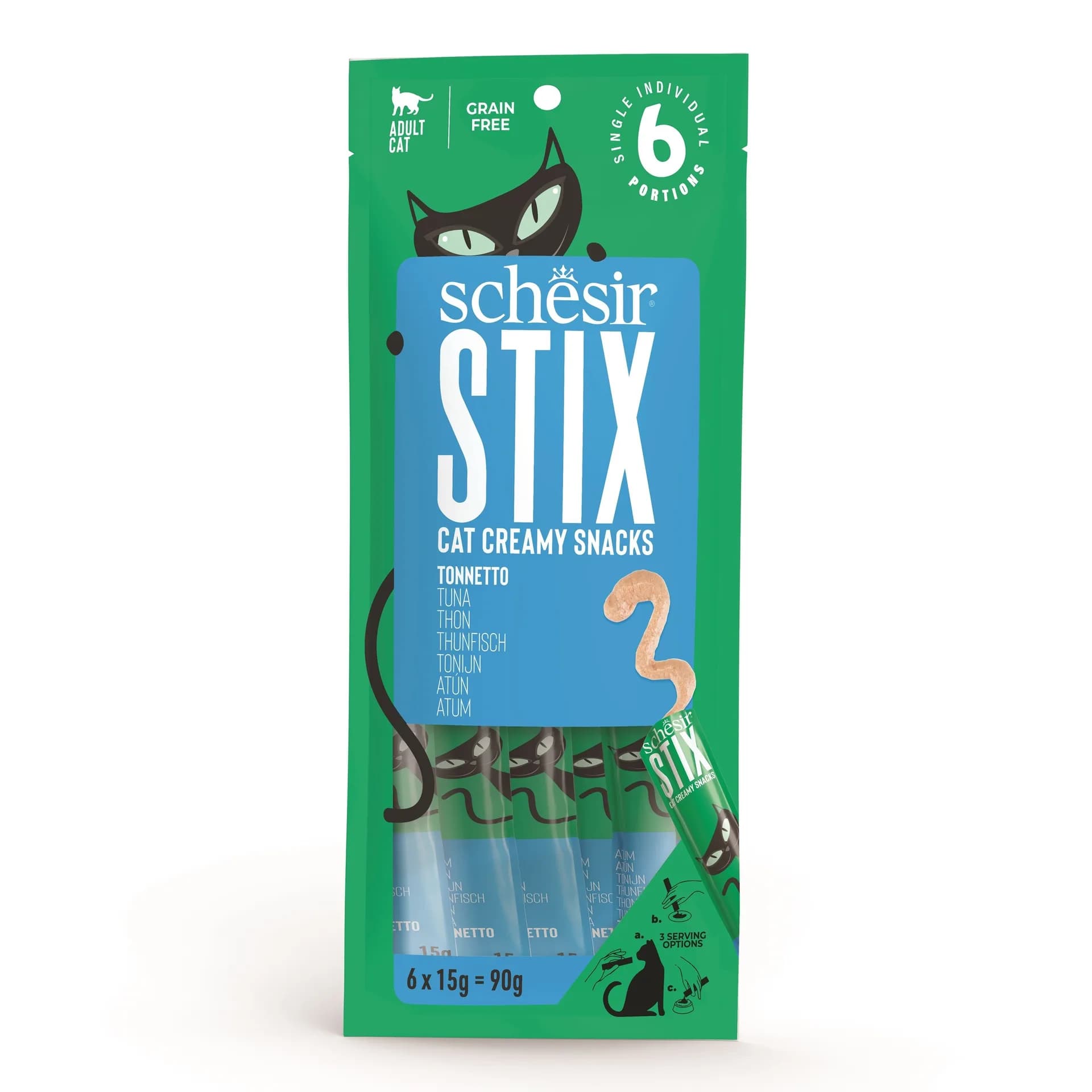 Schesir Stix przysmak dla kota tuńczyk 6 × 15 g