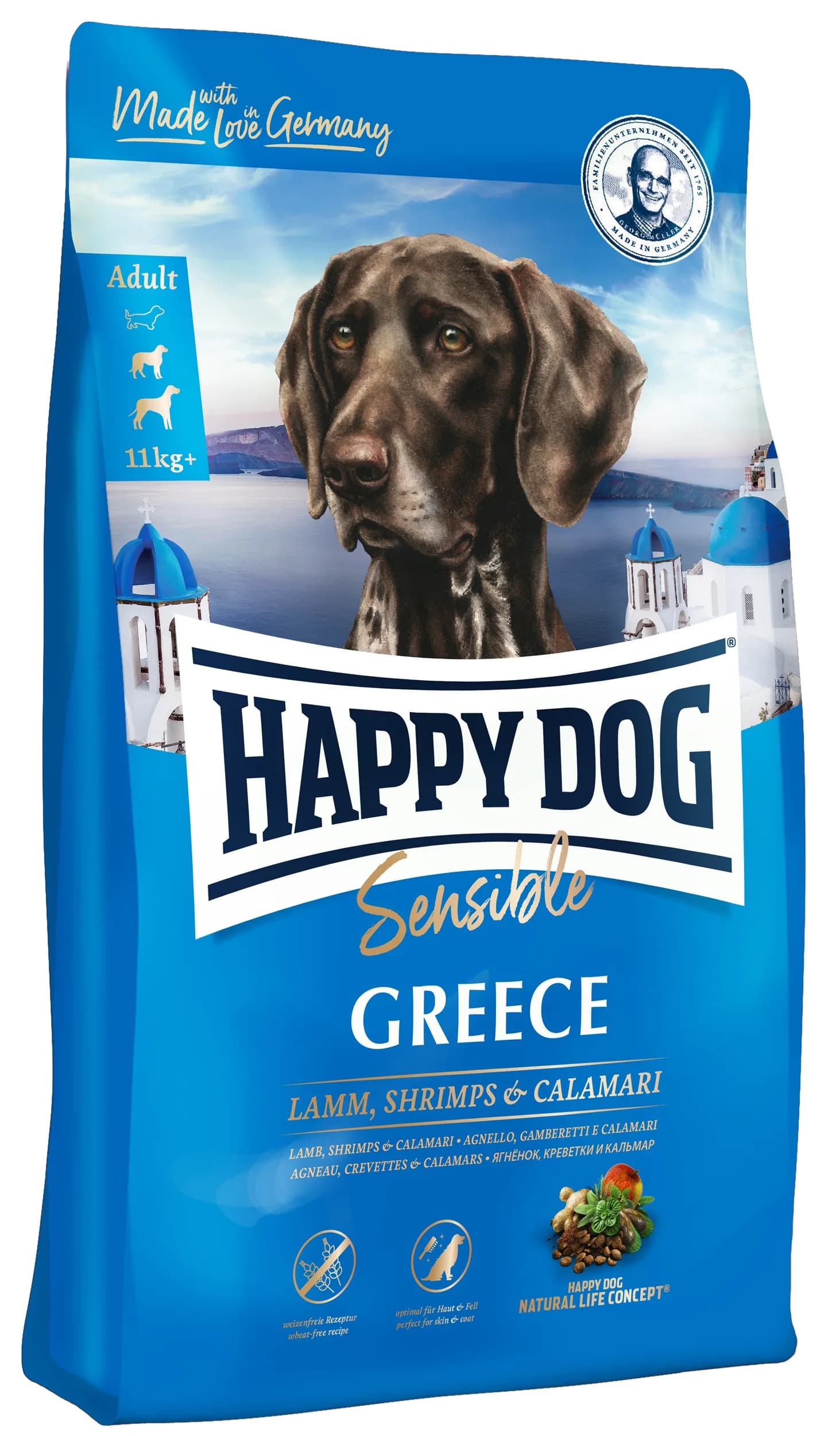 Happy Dog Sensible Greece karma sucha z jagnięciną, krewetkami i rybą morską dla dorosłych psów