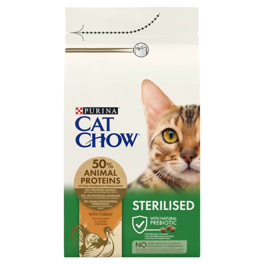 Purina Cat Chow Sterilised z indykiem karma sucha dla kotów po sterylizacji 1,5 kg / 15 kg
