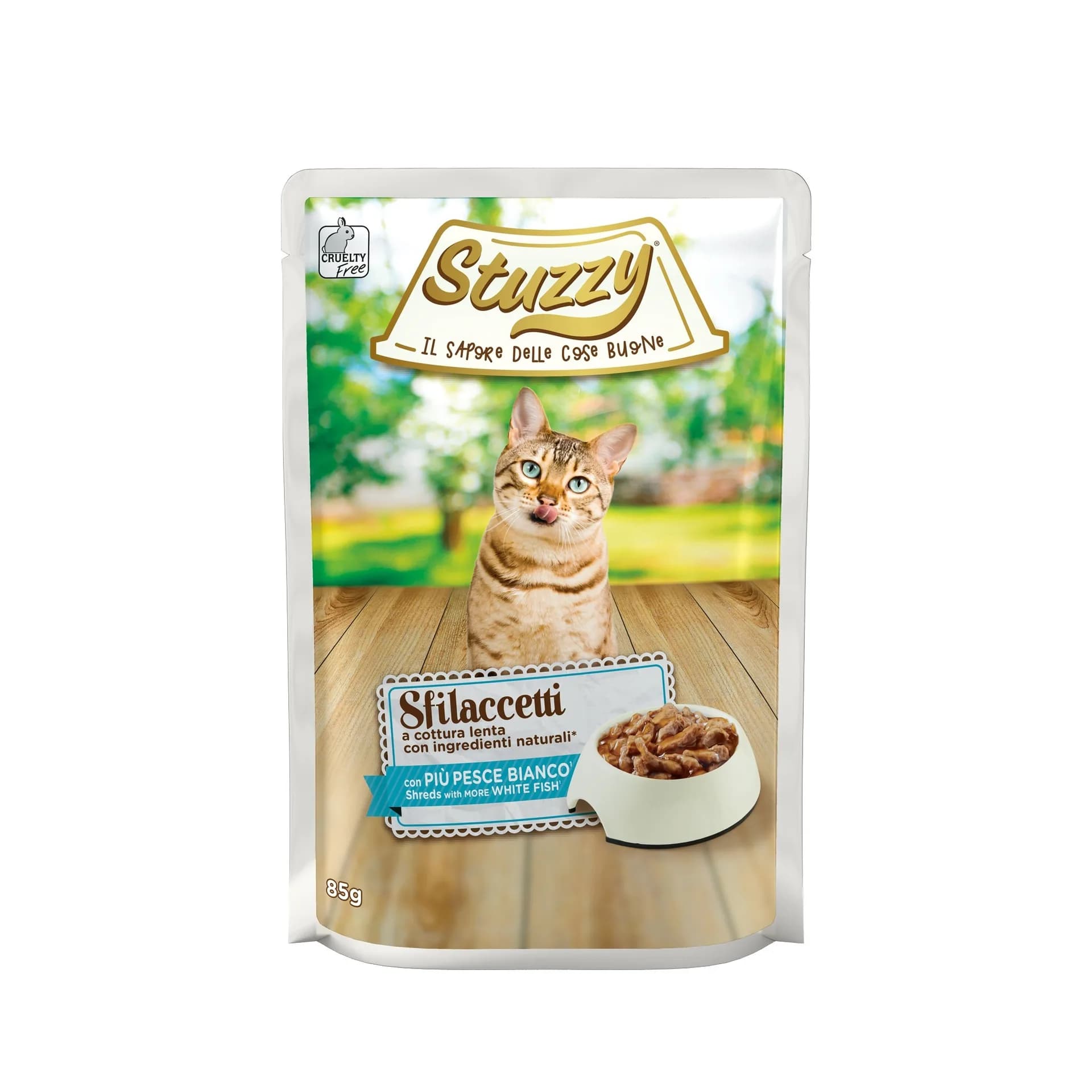 Stuzzy Sfilaccetti karma mokra dla kota biała ryba 85 g