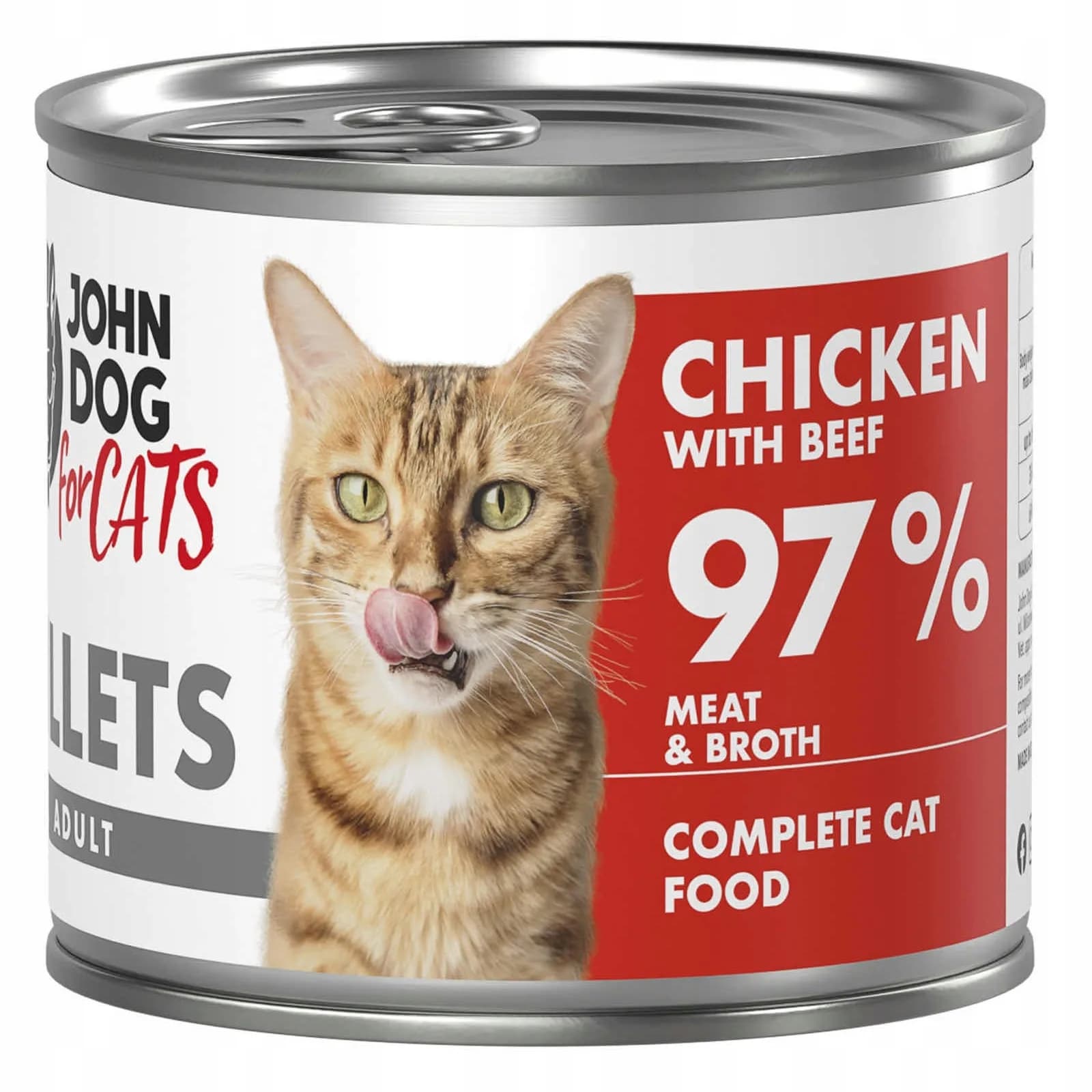 John Dog for Cats Filety karma mokra z kurczakiem i wołowiną dla dorosłych kotów 140 g