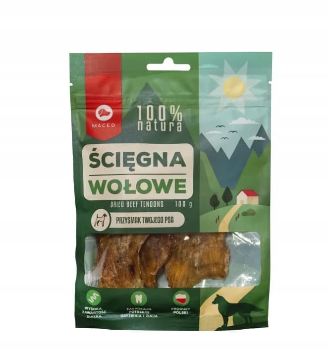 Naturalny Przysmak Gryzak dla Psa Ścięgna Wołowe Maced 100% NATURA 100 g