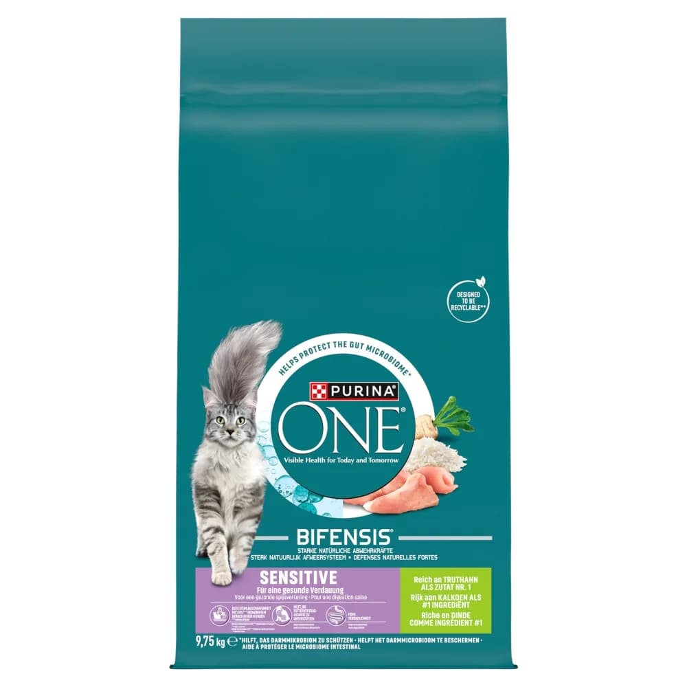 Purina ONE Sensitive Bifensis karma sucha z indykiem i ryżem dla dorosłych kotów 9,75 kg