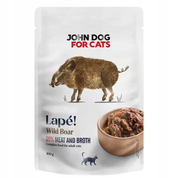 KARMA MOKRA John Dog for Cats LAPÉ DOROSŁY WILDBOAR POUCH 100 g