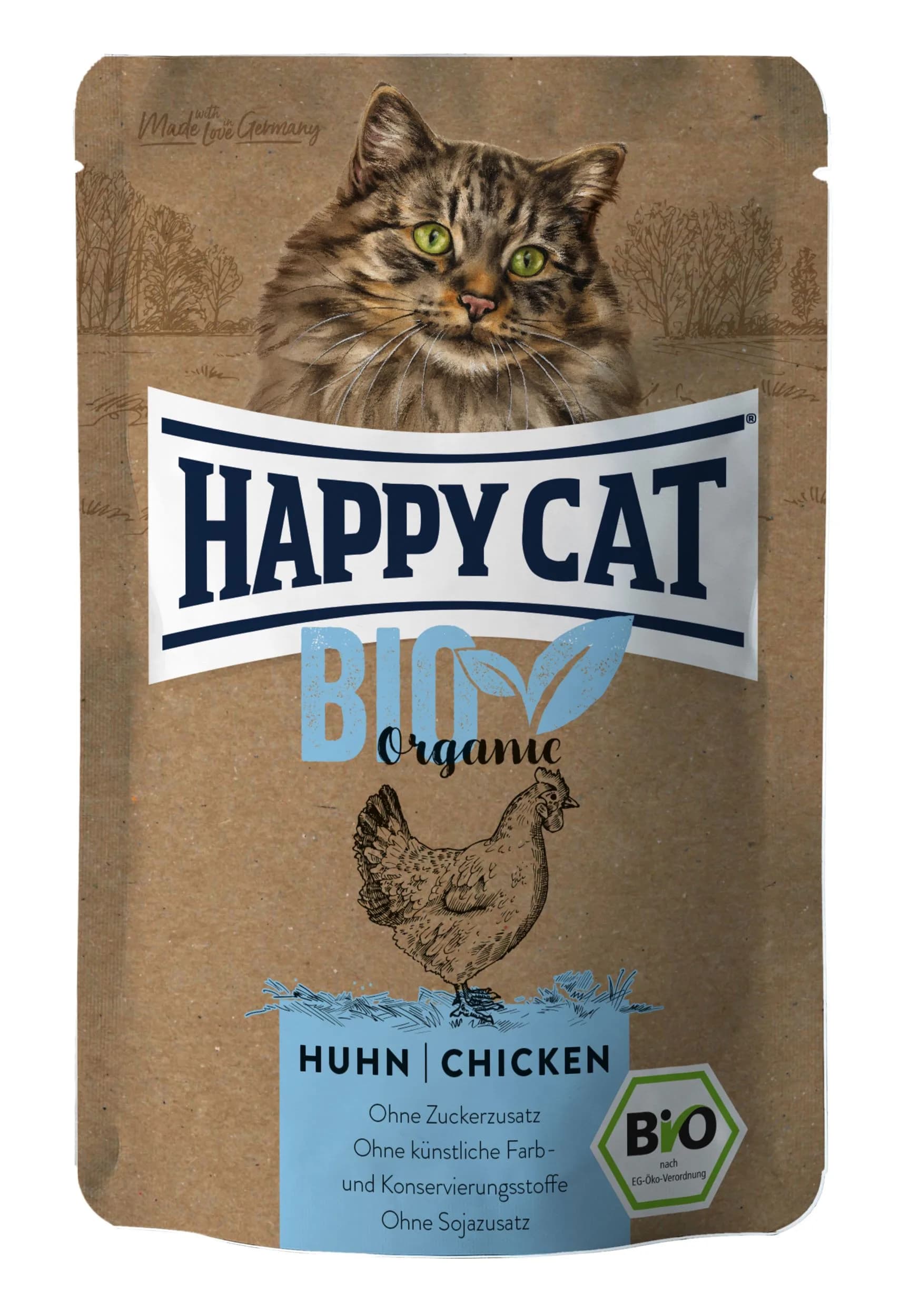 Happy Cat Bio Organic mokra karma dla kotów dorosłych z kurczakiem 85 g