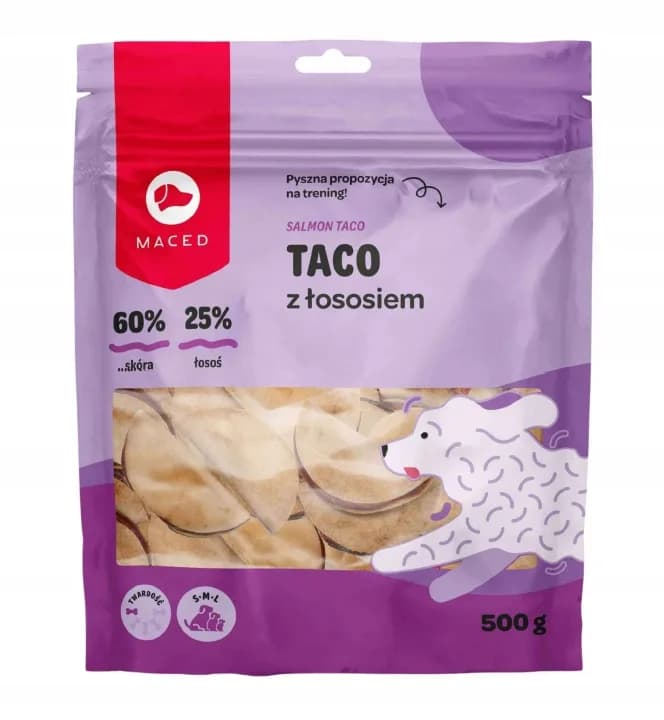 Przysmaki dla Psów Smakołyki Maced Taco z Łososiem Smaczki 500 g