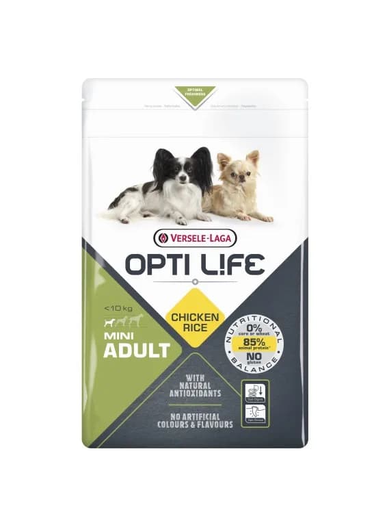 Versele Laga Opti Life Adult Mini 2,5 kg/7,5 kg - drobiowa karma dla dorosłych psów ras małych i miniaturowych 2,5 kg