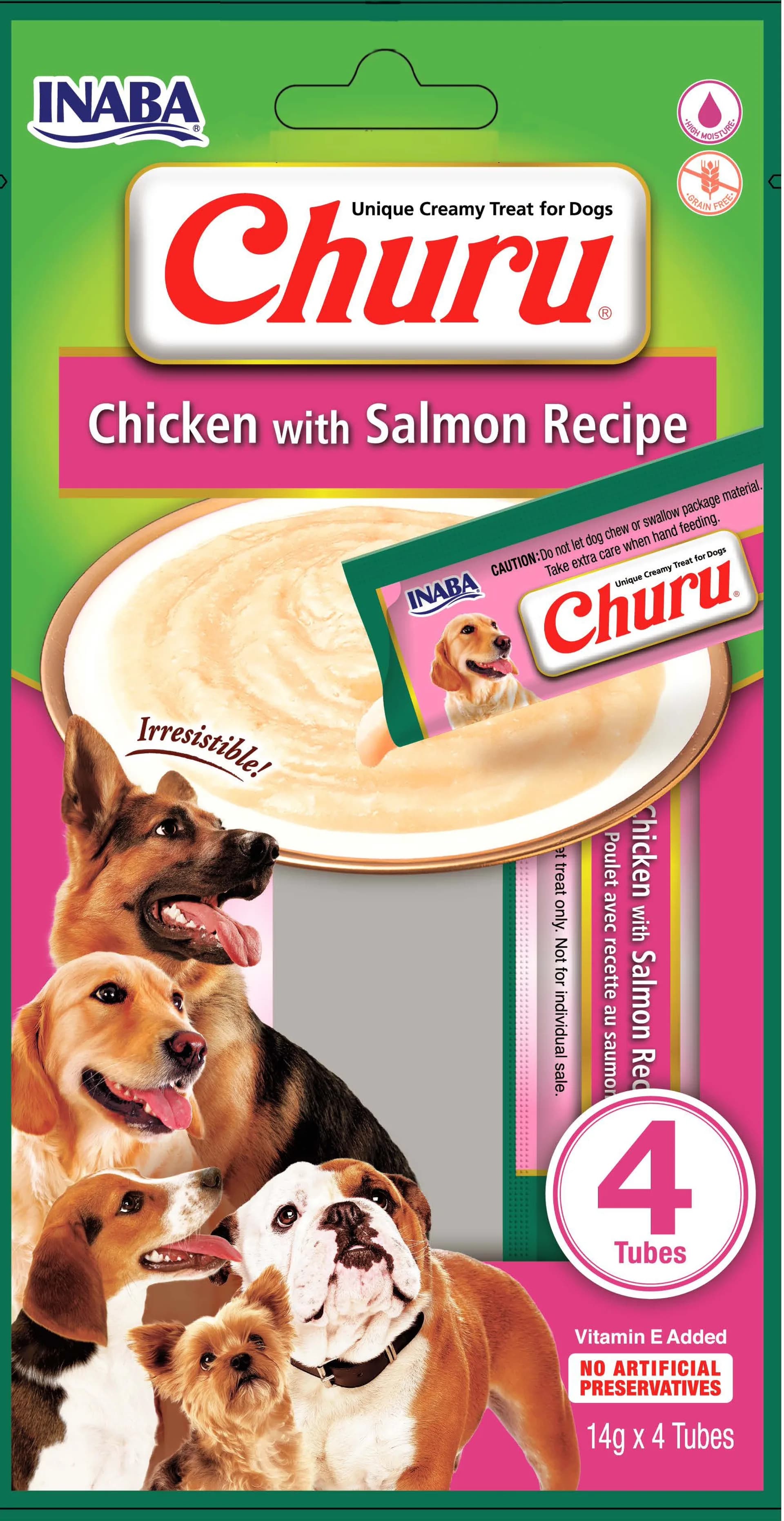 INABA DOG CHURU 4P CHICKEN WITH SALMON 4 × 14 g (56 g)