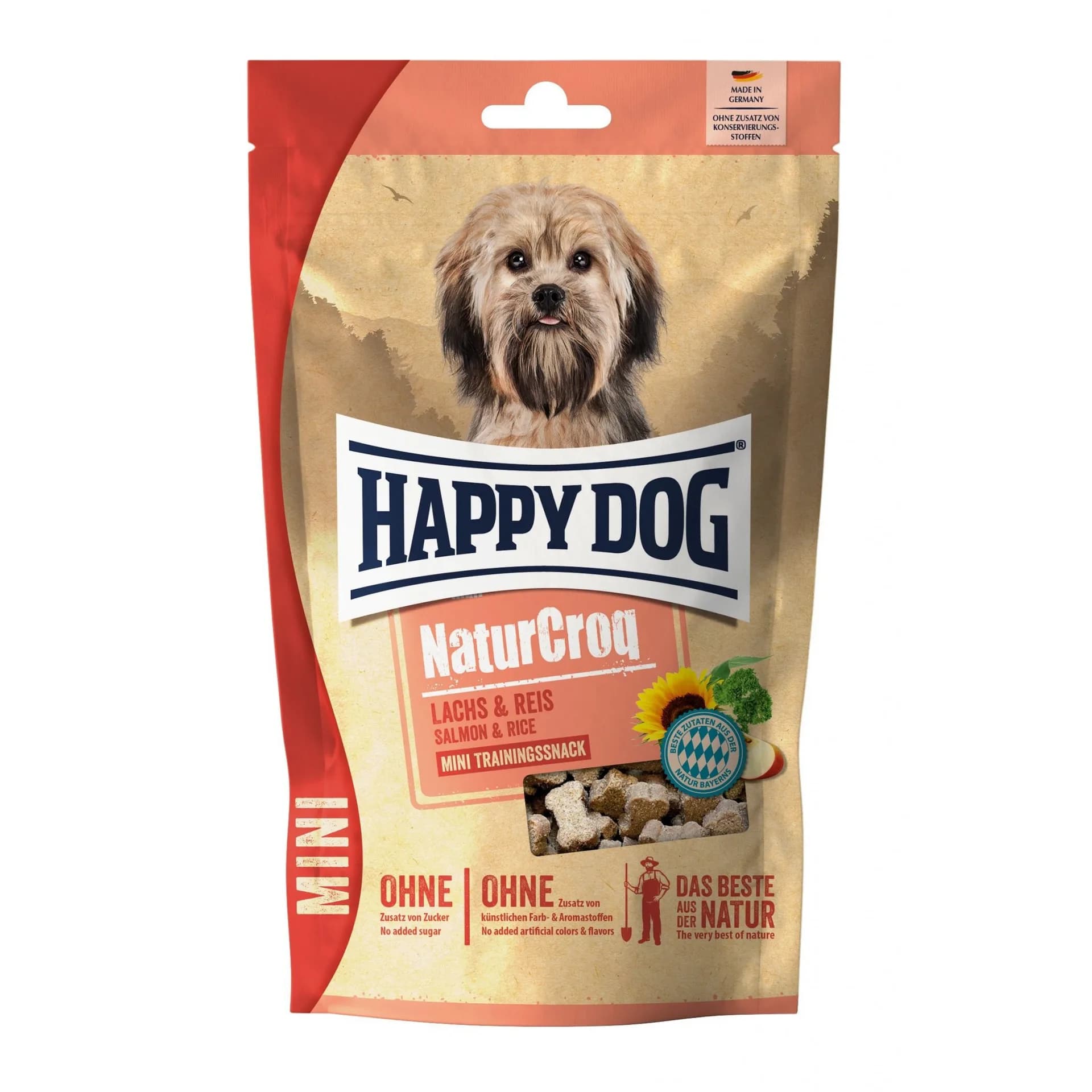 Happy Dog NaturCroq Mini Snack Lachs przysmak dla psów łosoś i ryż 100 g