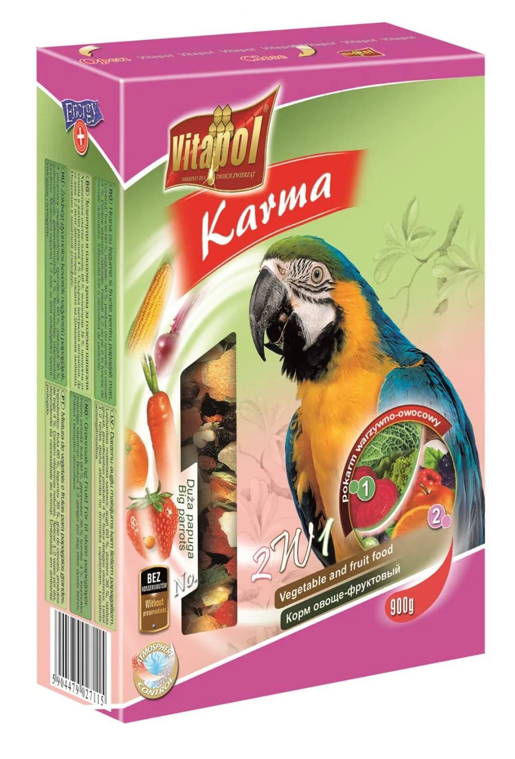 Vitapol Karma warzywno-owocowa dla dużych papug 900 g