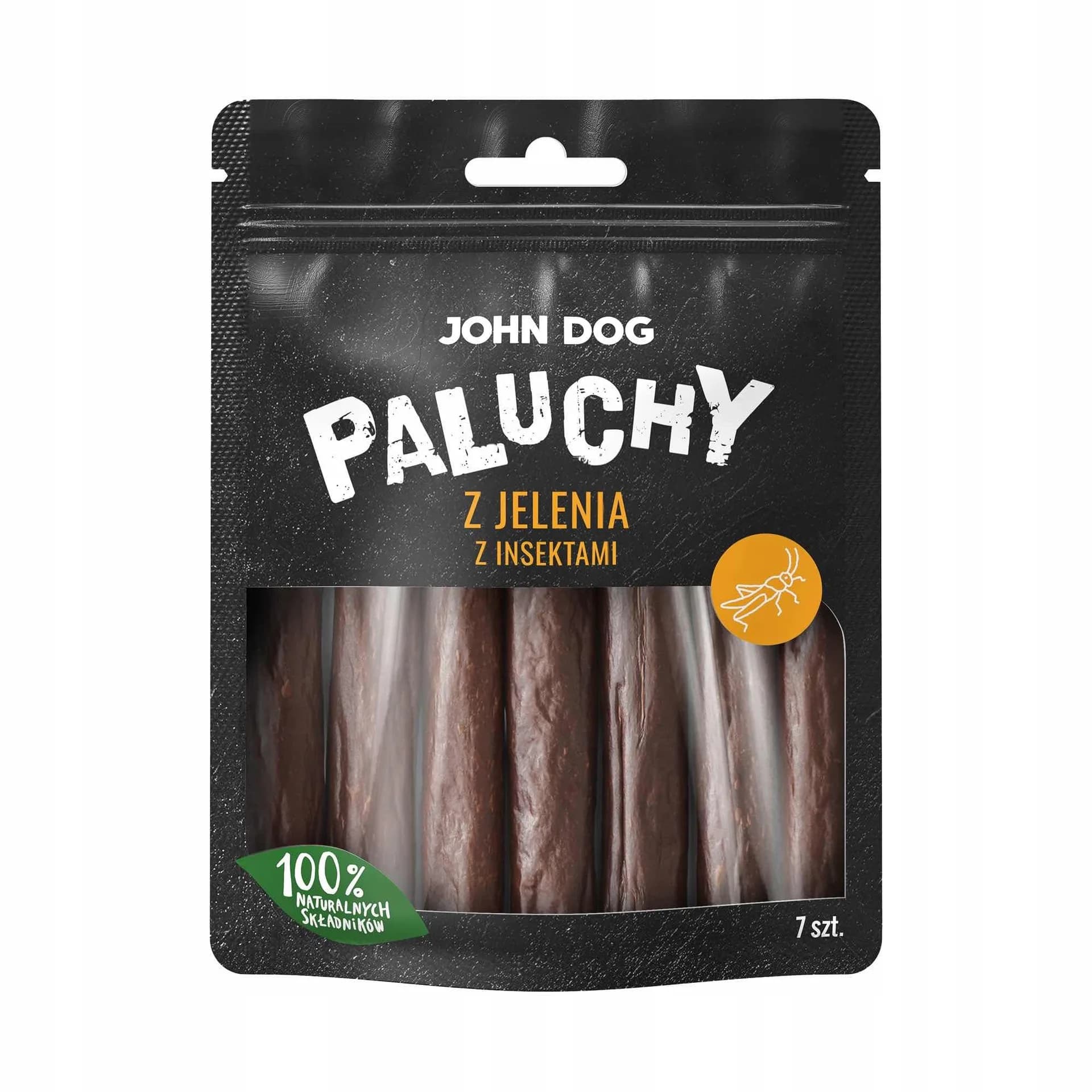 John Dog przysmak dla psa Paluchy z jelenia z insektami 7 szt.