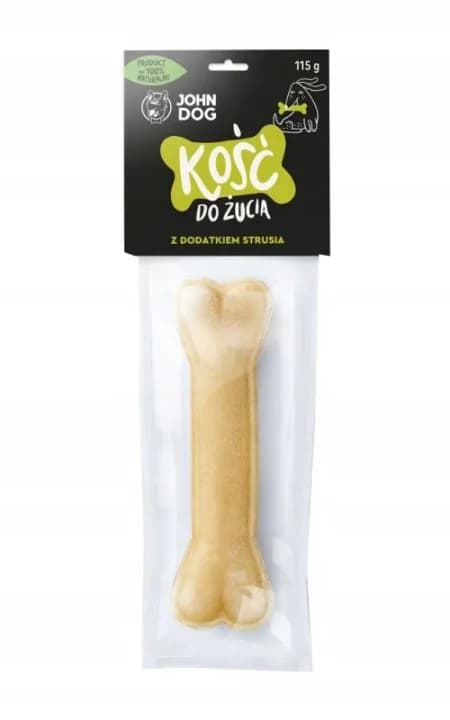 SMAKOŁYKI John Dog Kość do żucia ze strusiem 17 cm / 1 szt
