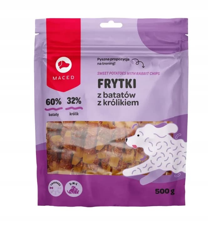 Przysmaki dla Psów Maced Frytki z Batatów z Królikiem Smakołyki 500 g