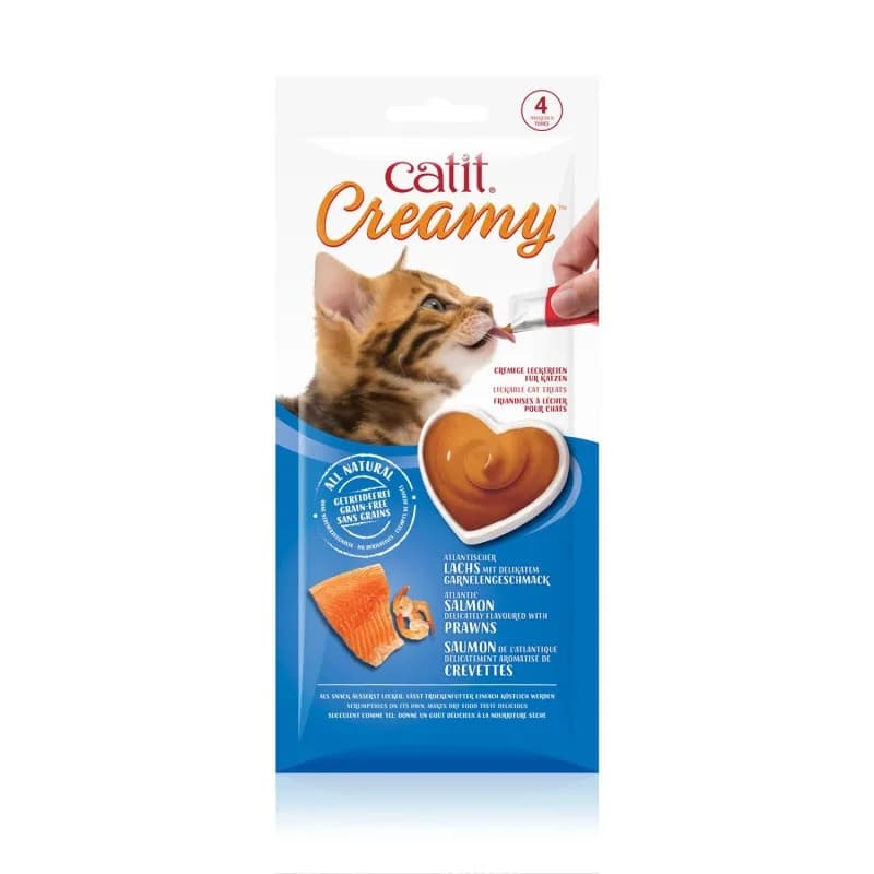 Catit Creamy Salmon & Prawns, mokry przysmak dla kota łosoś i krewetki 4 szt/opak