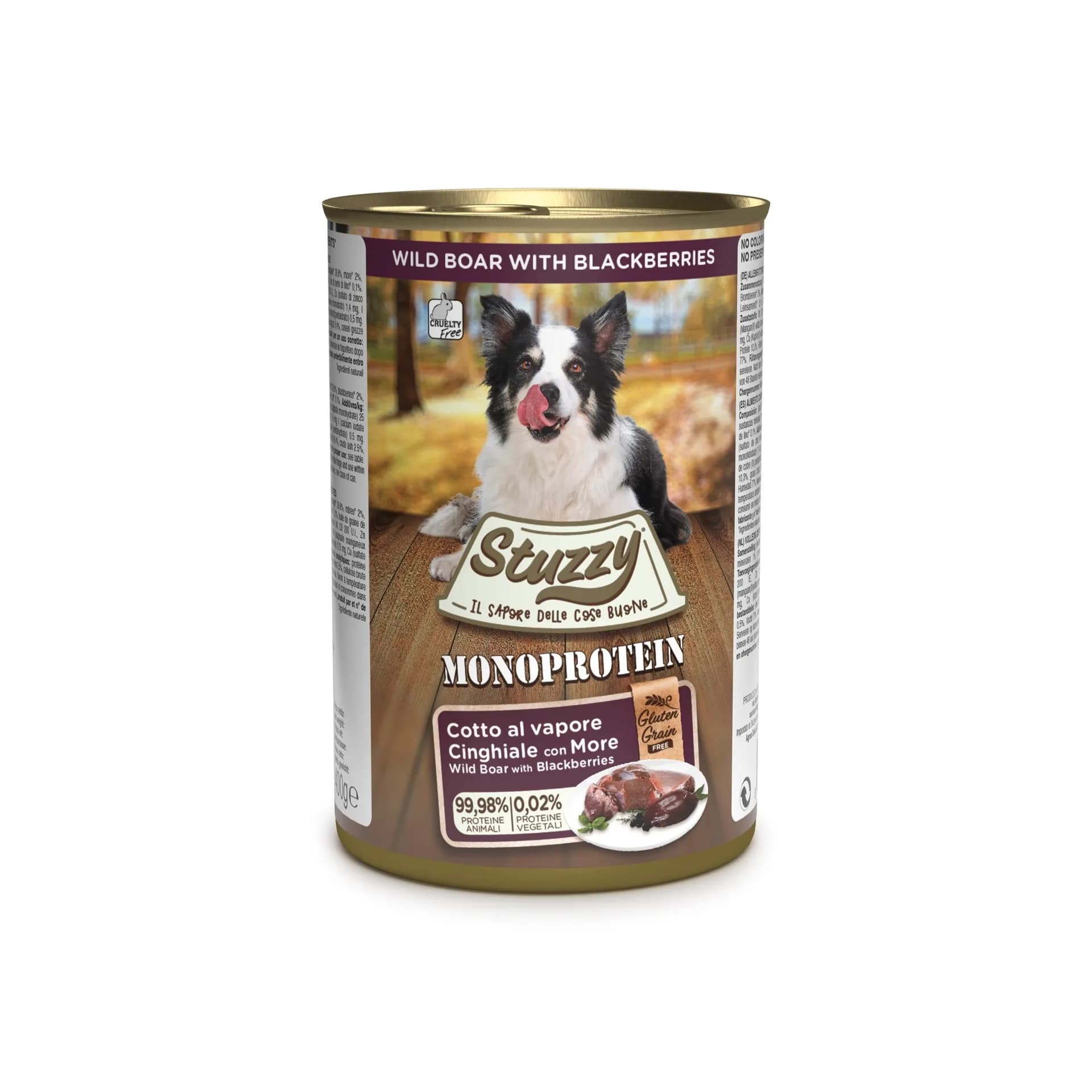Stuzzy Monoprotein karma mokra dla psa świeże mięso z dzika z jeżynami pasztet 400 g