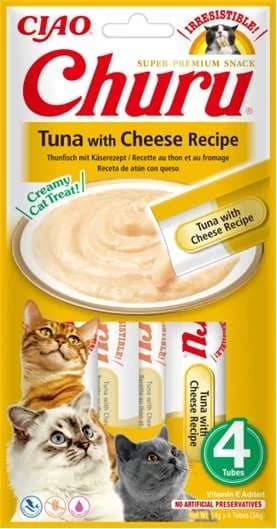 INABA CAT CHURU TUNA WITH CHEESE 4 × 14 g