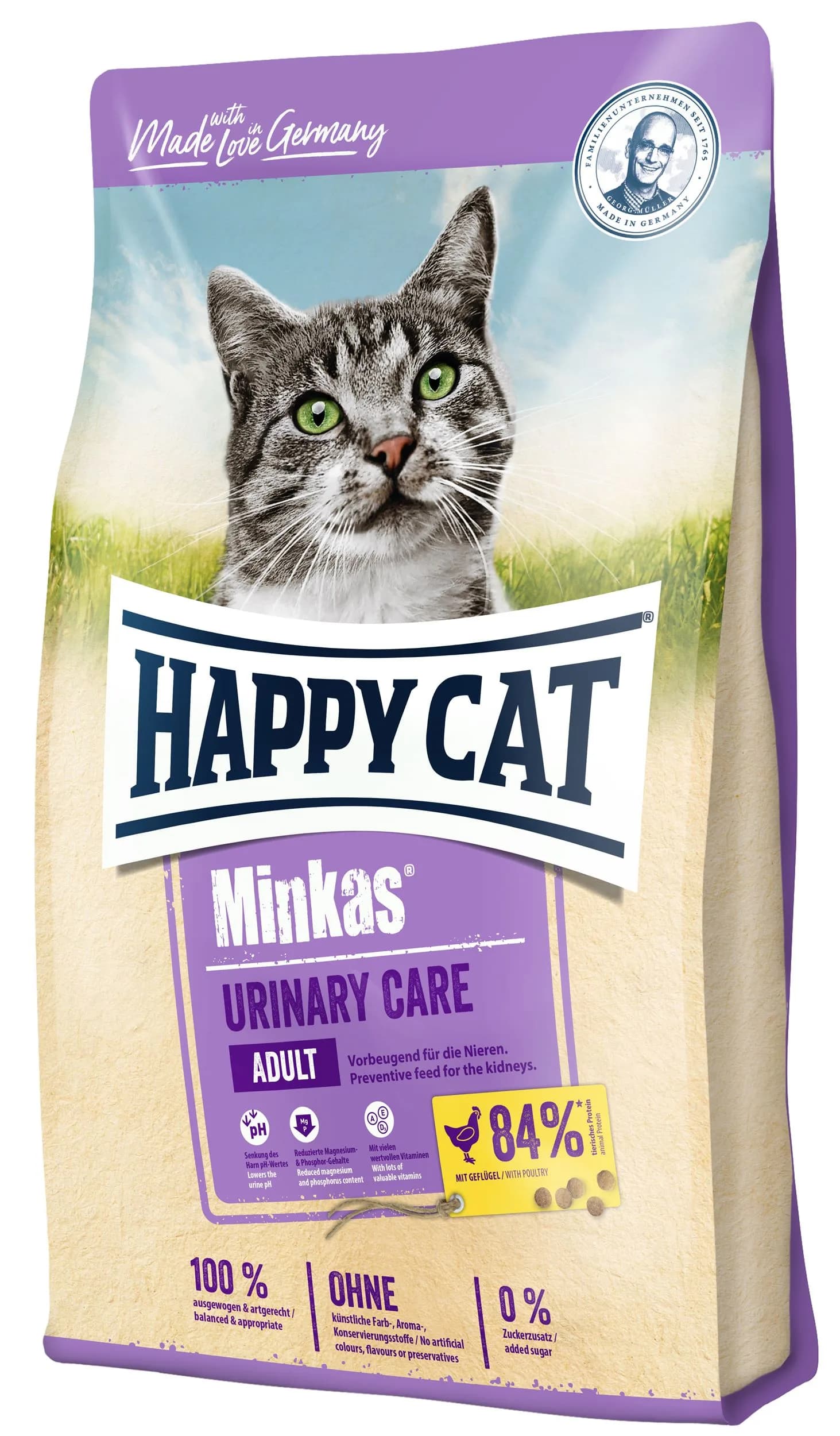 Happy Cat Minkas Urinary Care zdrowe nerki drób sucha karma dla kota