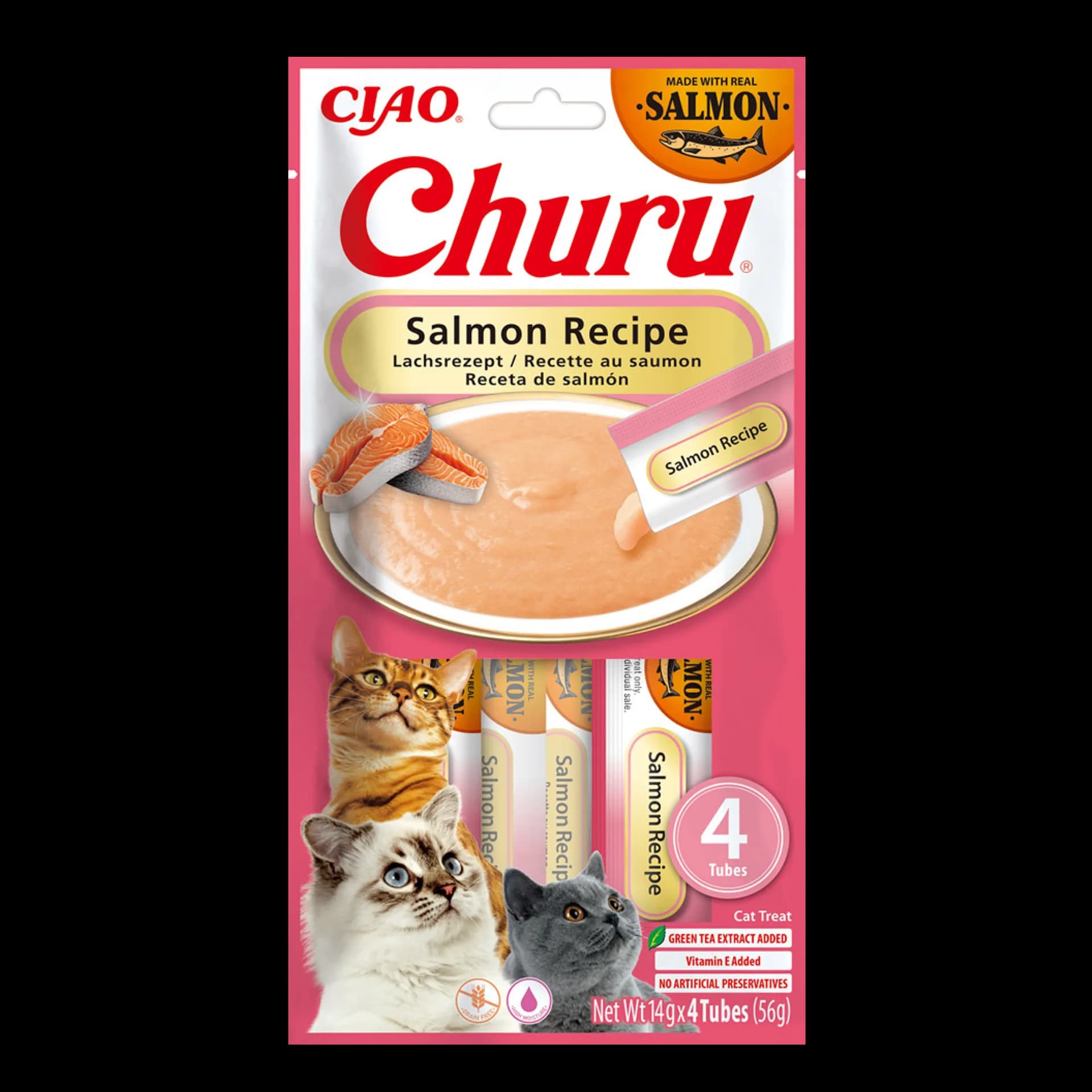INABA CAT CHURU Łosoś – Przysmak dla kota 4 × 14 g (56 g)