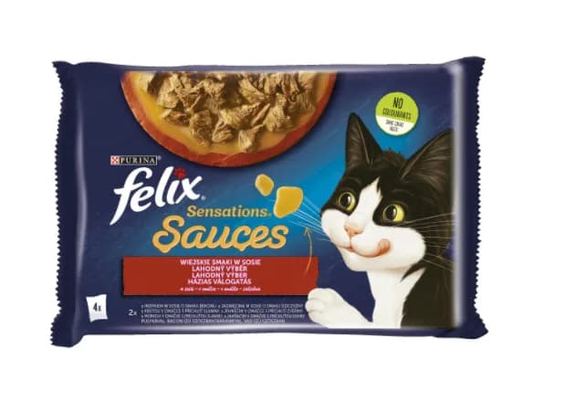 FELIX SENSATIONS Saszetki dla kota Indyk w sosie 4 × 85 g