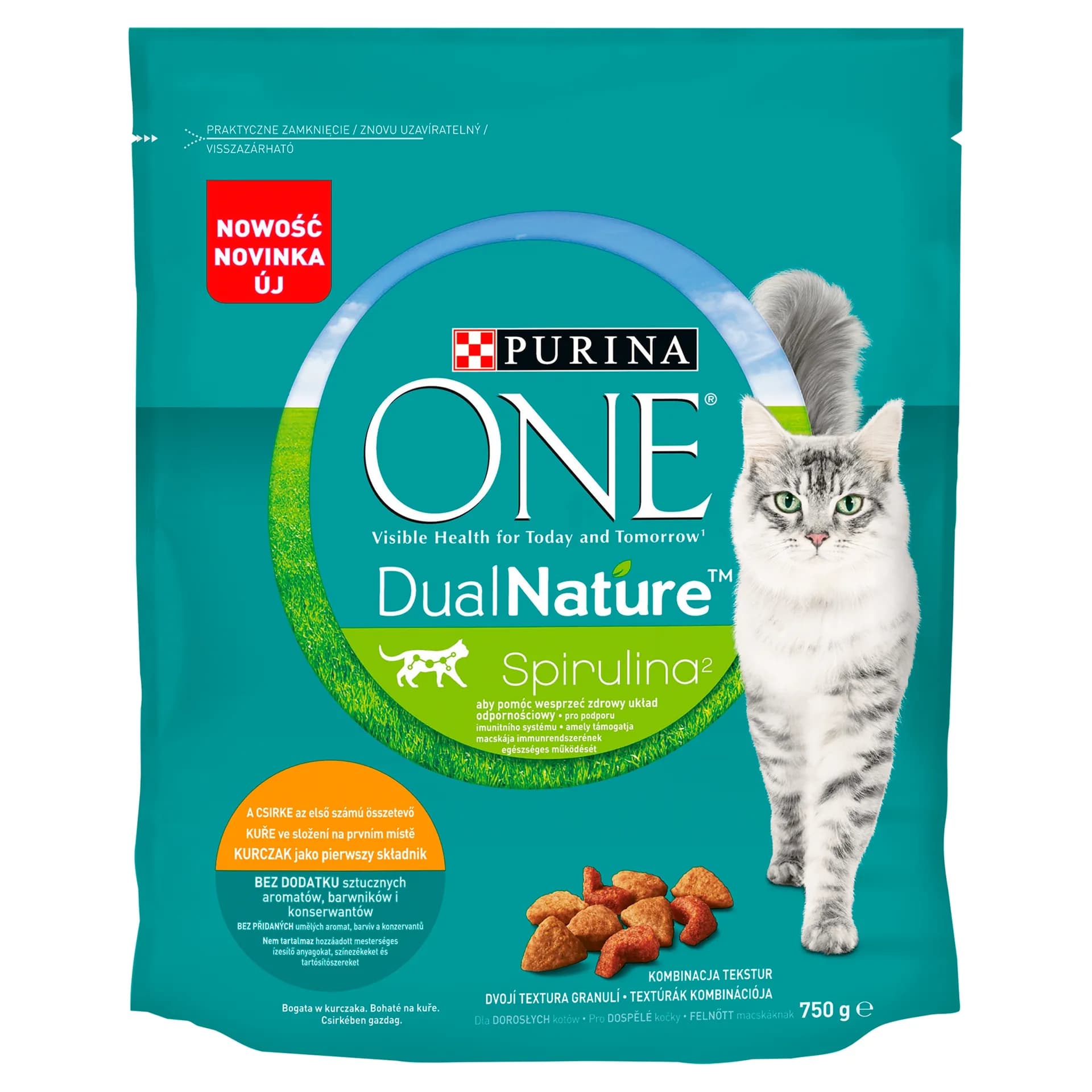 Purina ONE DUAL NATURE Spirulina Bogata w kurczaka 750 g