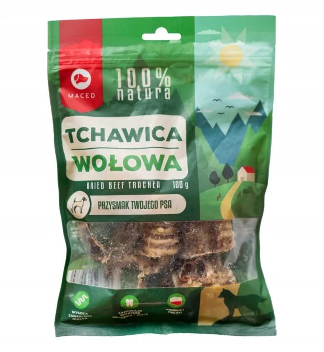 Przysmak dla Psa Smakołyk Tchawica Wołowa MACED 100% NATURA 100 g
