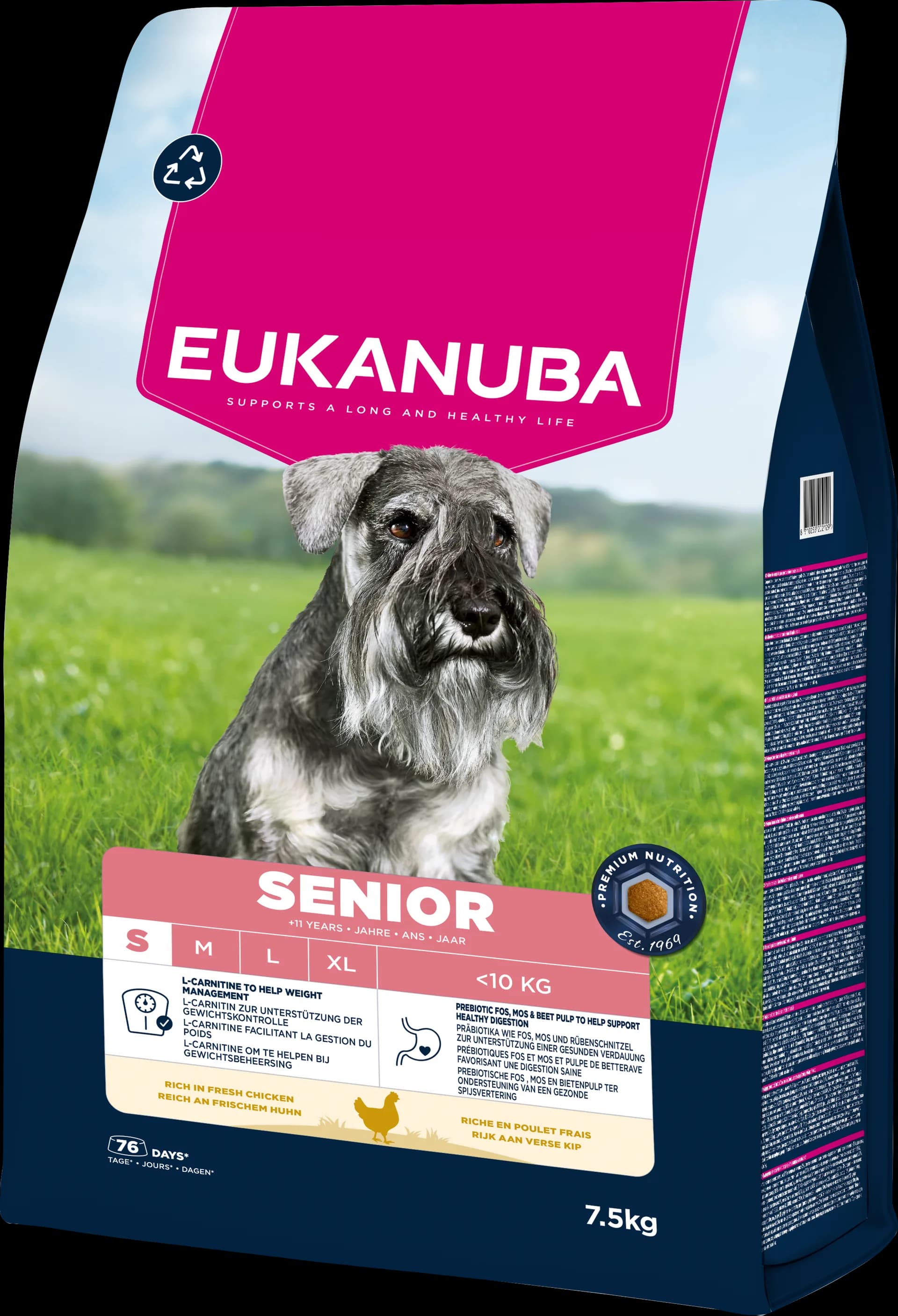 Eukanuba dog life care senior sucha karma dla starszych psów małych ras kurczak 7,5 kg