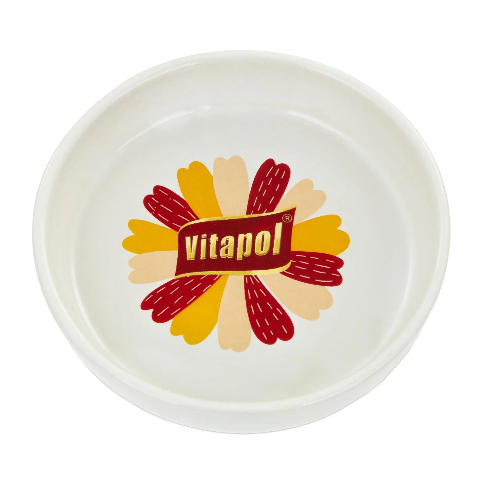 Miska, dla chomika, biała, nadruk Vitapol, ceramiczna, 150 ml
