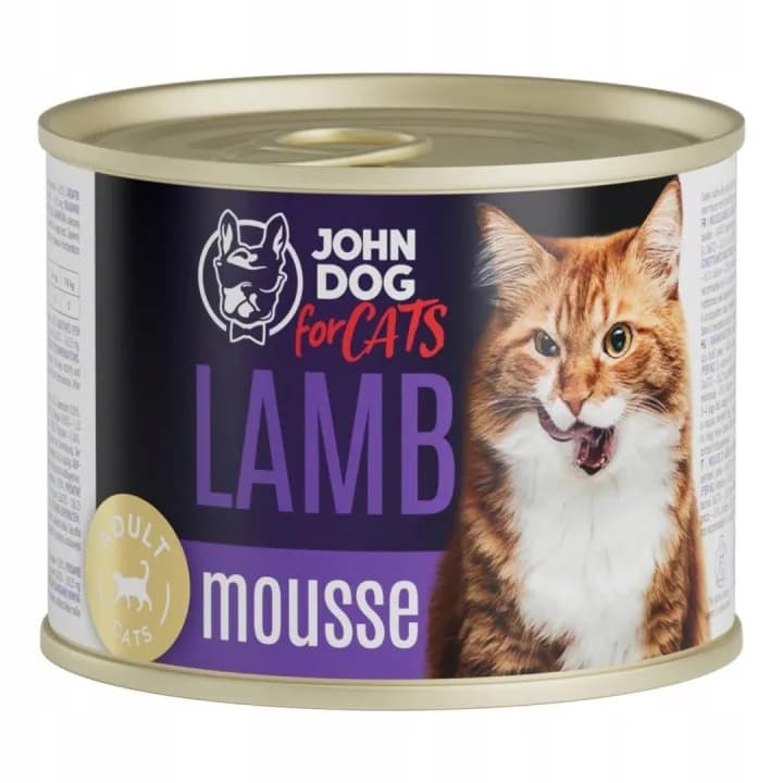 John Dog for Cats Mus karma mokra z jagnięciną dla dorosłych kotów 200 g