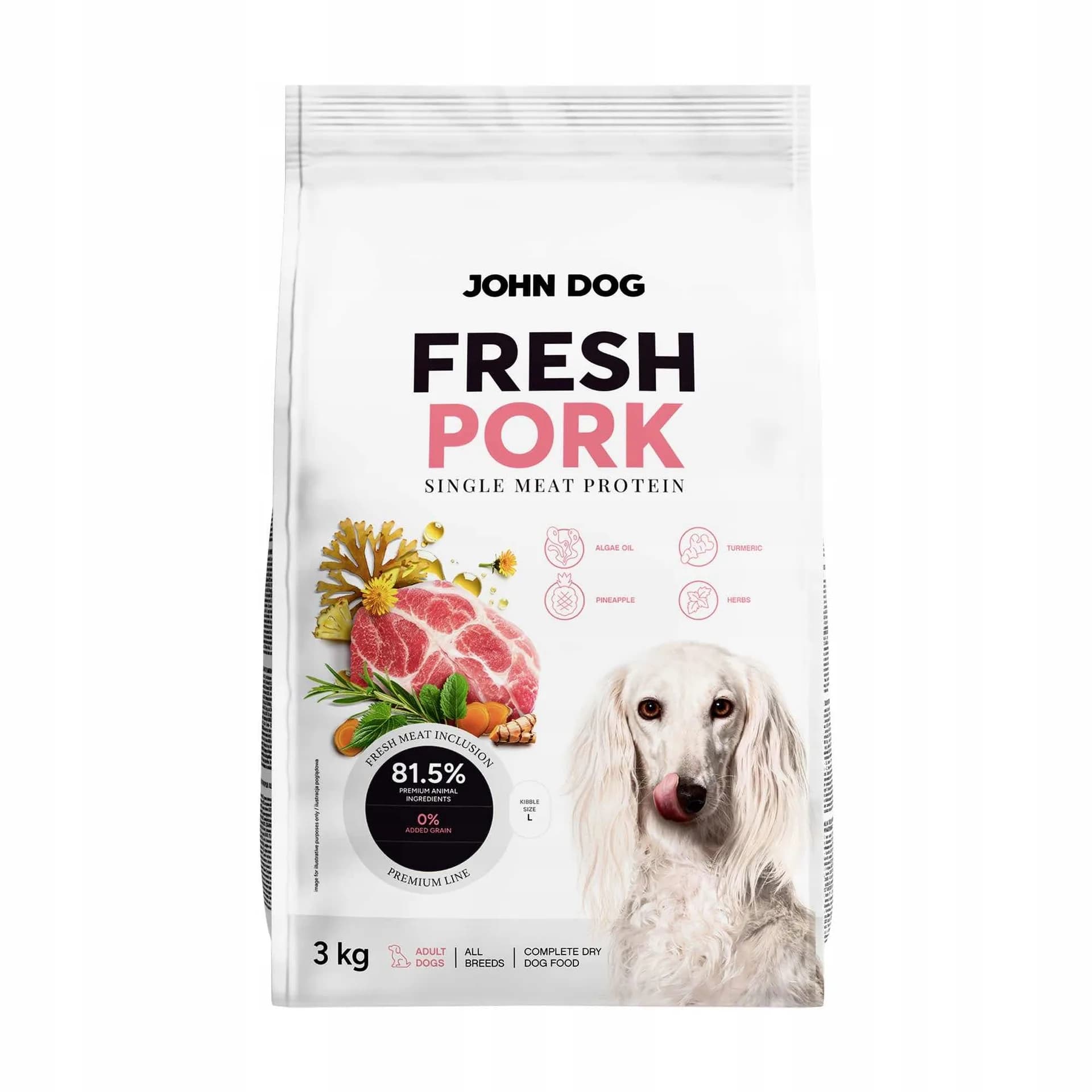 Karma sucha dla psa wieprzowina 3 kg John Dog Fresh