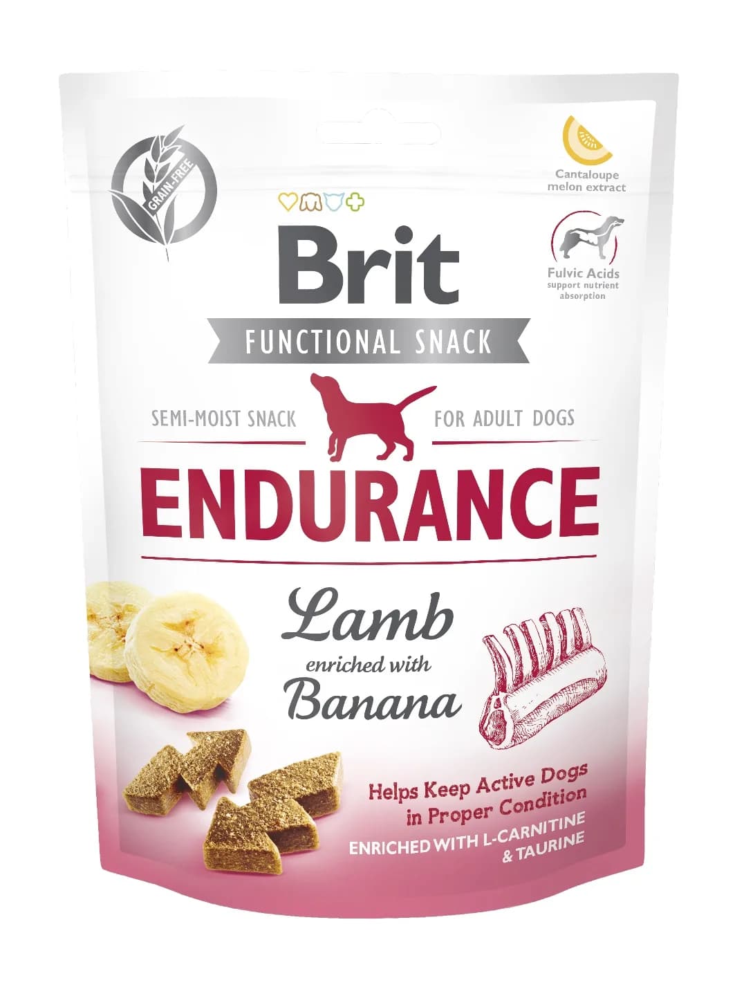 Brit Care Functional Snack Endurance Lamb & Banana przysmak dla psów z jagnięciną 150 g