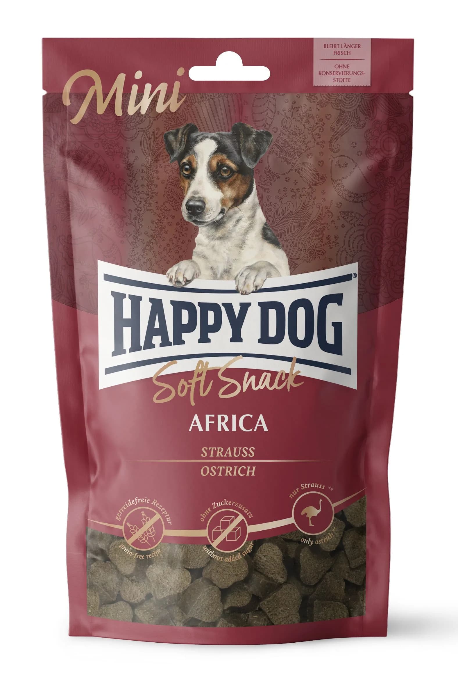 Happy Dog Soft Snack Mini Afryka przysmak dla psów dorosłych do 10 kg struś 100 g