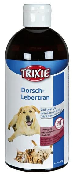Tran z dorsza dla psów i kotów, z witaminami A oraz D, wspiera metabolizm oraz wzmacnia płaszcz ochronny 250 ml