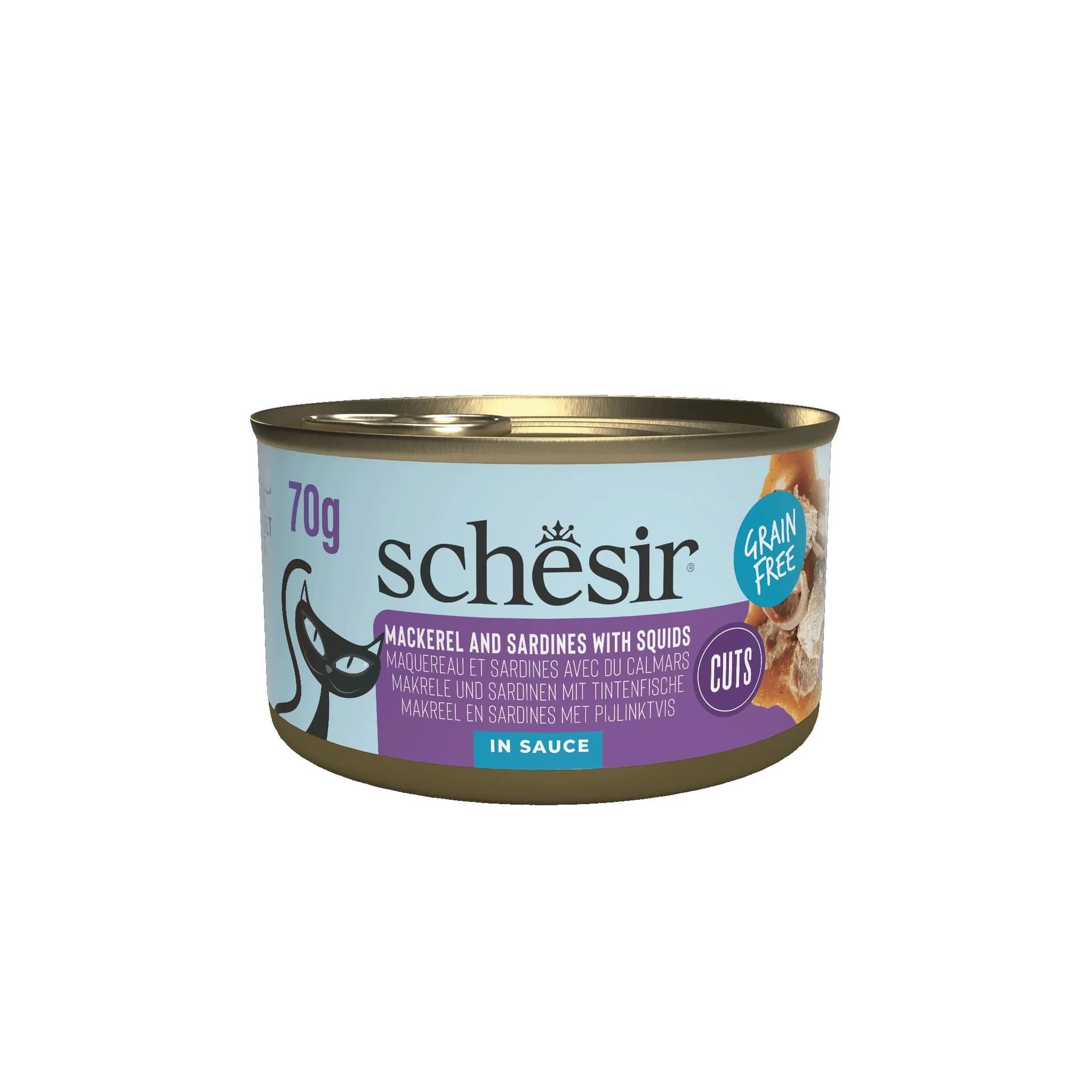 Schesir Cat Can Grill mokra karma dla kota sardynki z makrelą w sosie 70 g