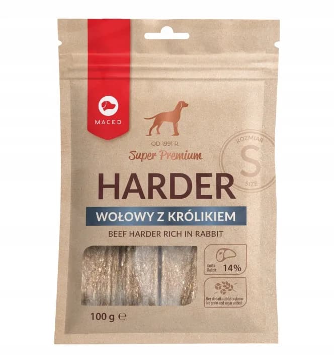 Gryzak dla Psa z Królikiem Super Premium Harder Wołowy - Rozmiar S 100 g