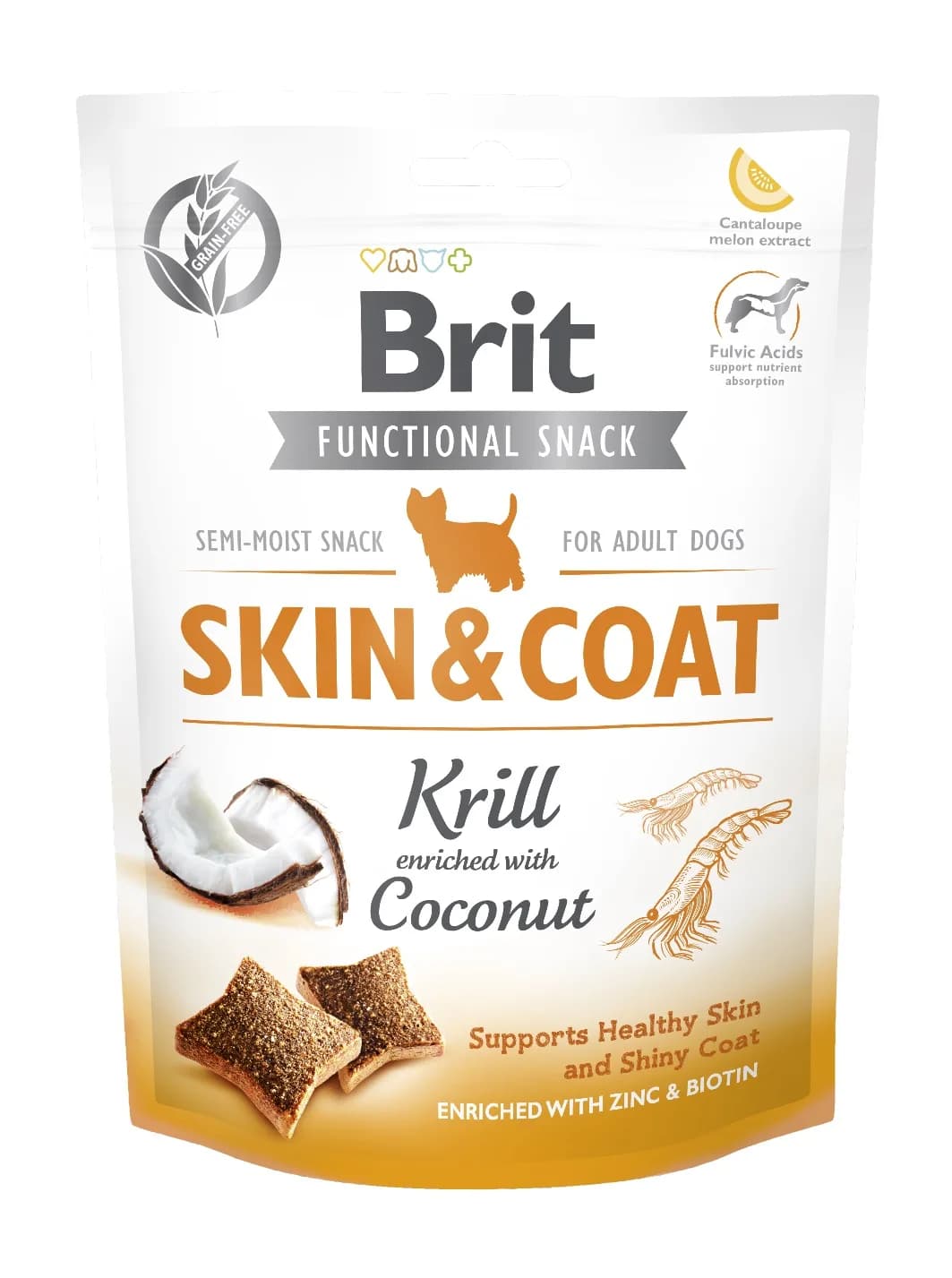 Brit Care FUNCTIONAL SNACK SKIN&COAT przysmak dla psów z krylem 150 g
