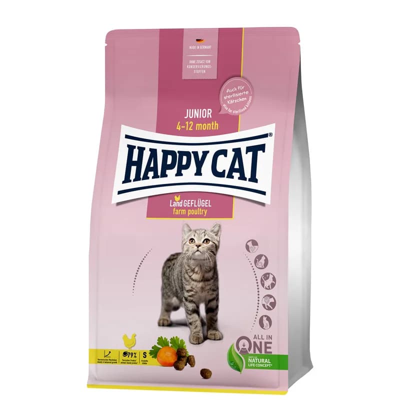 Happy Cat Young Junior Land-Geflügel karma sucha z drobiem dla młodych kotów