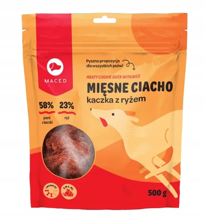 Przysmak dla Psa Smakołyki Maced Mięsne Ciacho z Kaczką i Ryżem Kostki 500 g