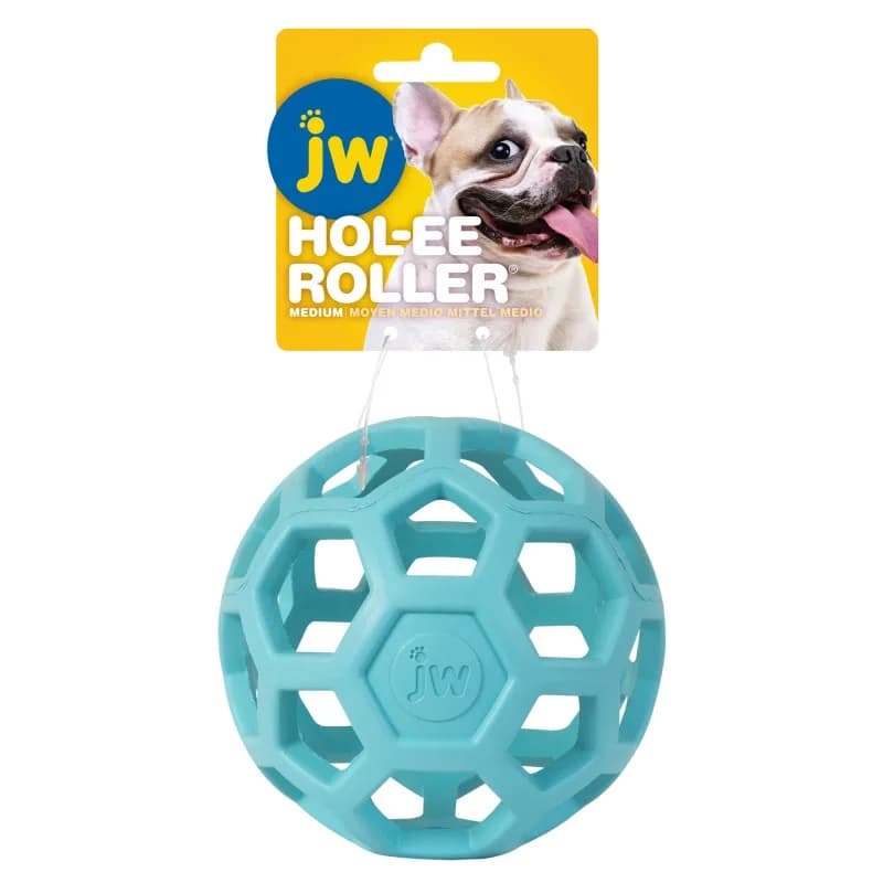 JW Pet hol-ee roller m ø11,5 cm teal – elastyczna piłka dla psa do zabawy