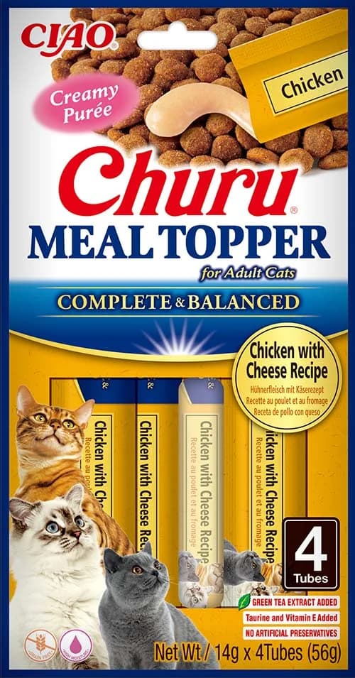 INABA CAT MEAL TOPPER CHICKEN WITH CHEESE RECIPE 4 × 14 g (56 g)