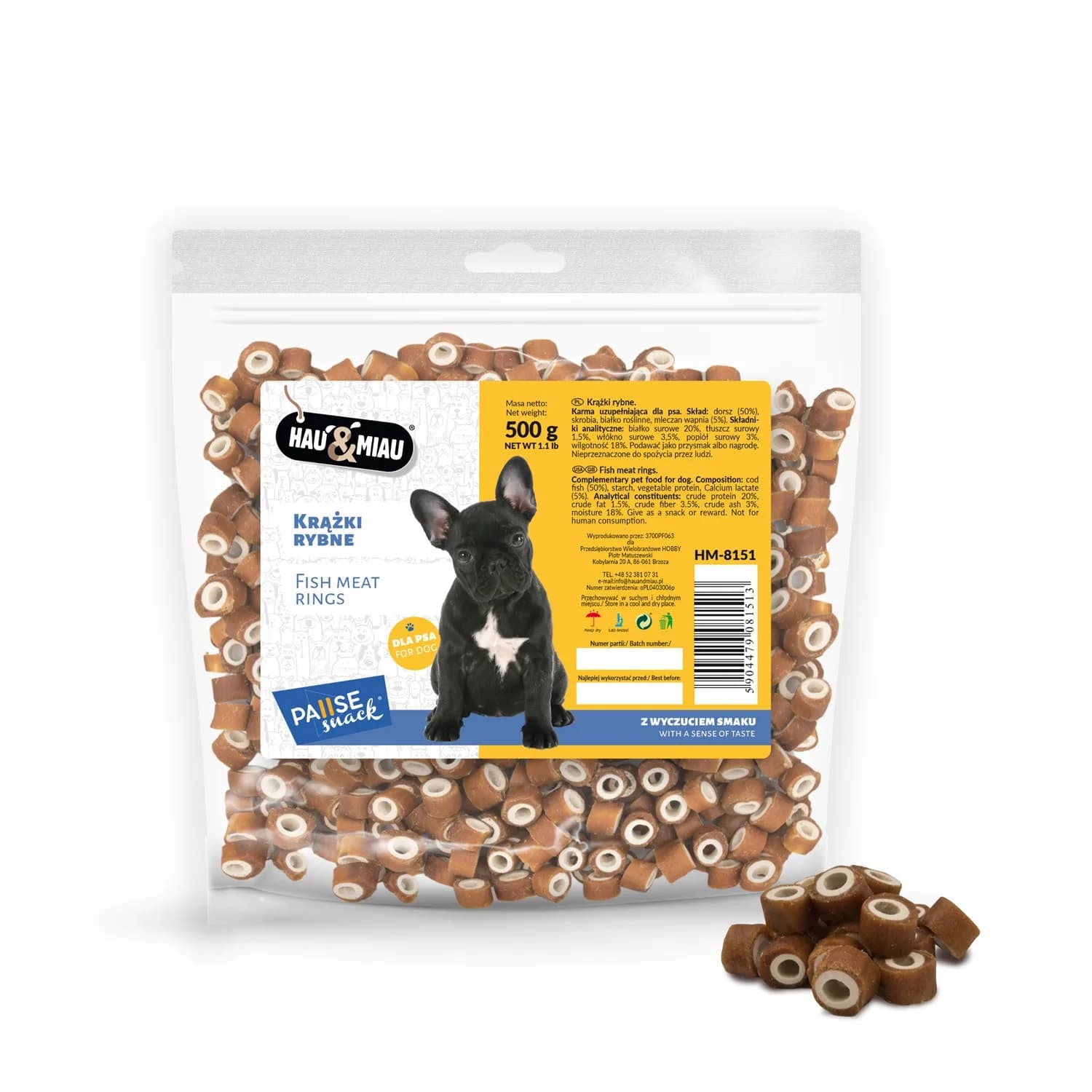 Hau&Miau Pausesnack przysmak dla psa krążki rybne 500 g