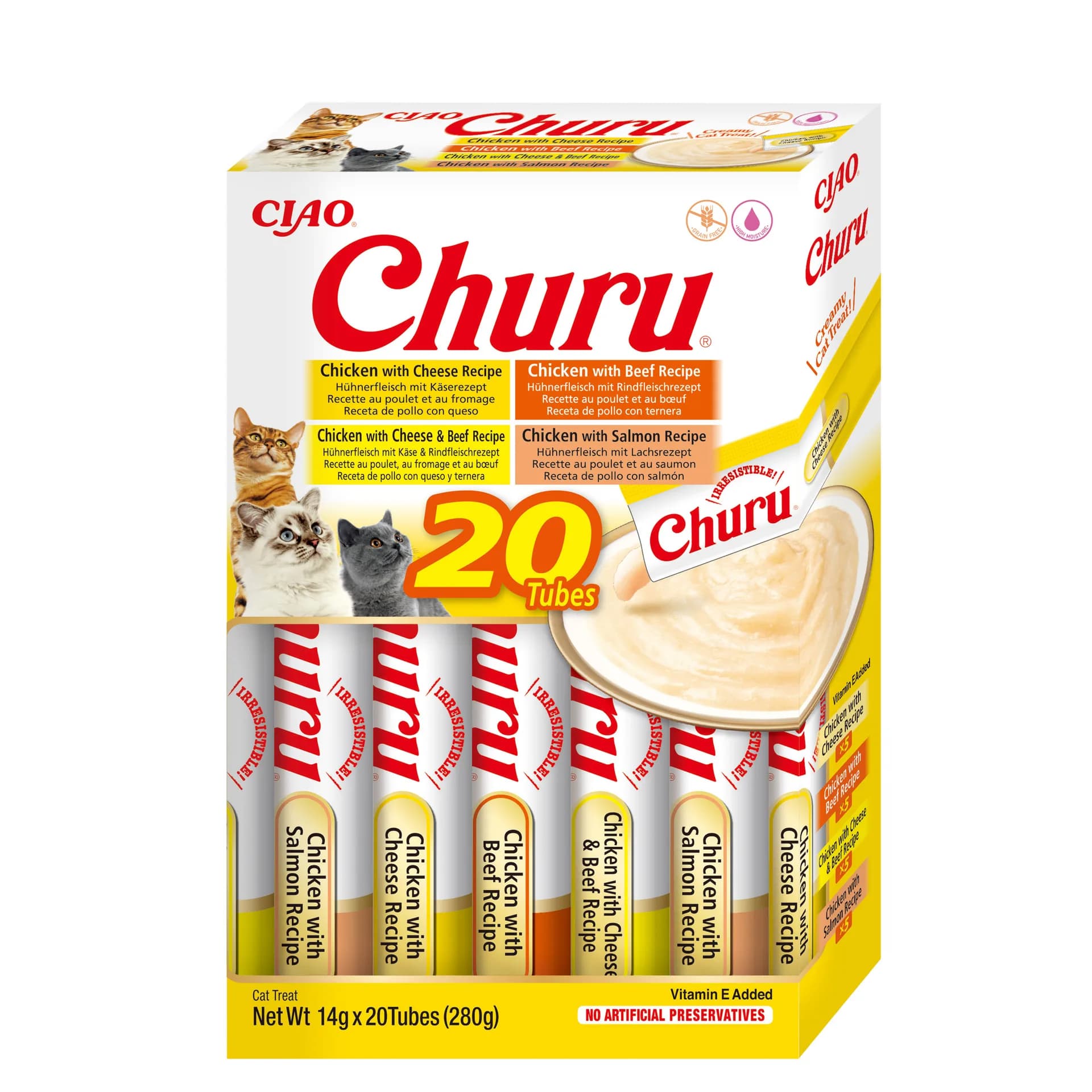 INABA CAT CHURU VARIETIES CHICKEN & BEEF 20 × 14 g (280 g)