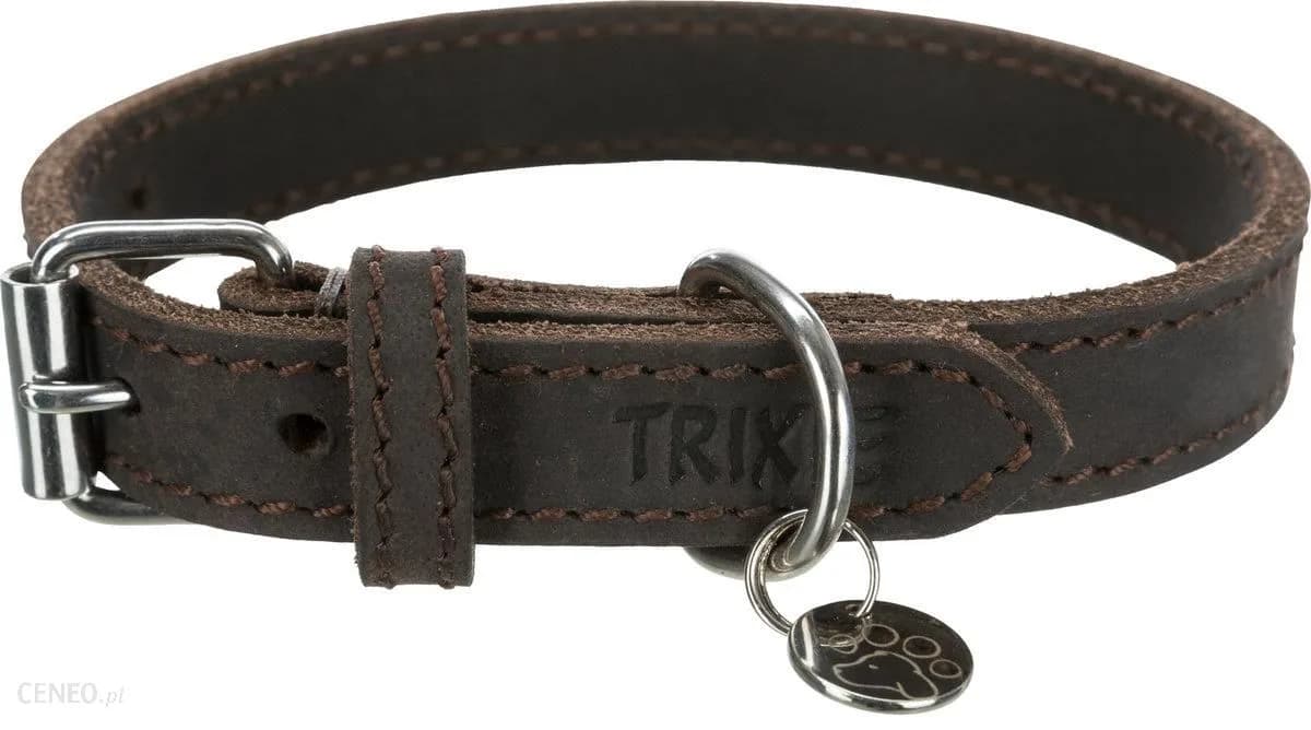 Trixie, Rustic obroża dla psa ciemnobrązowa, z grubej skóry