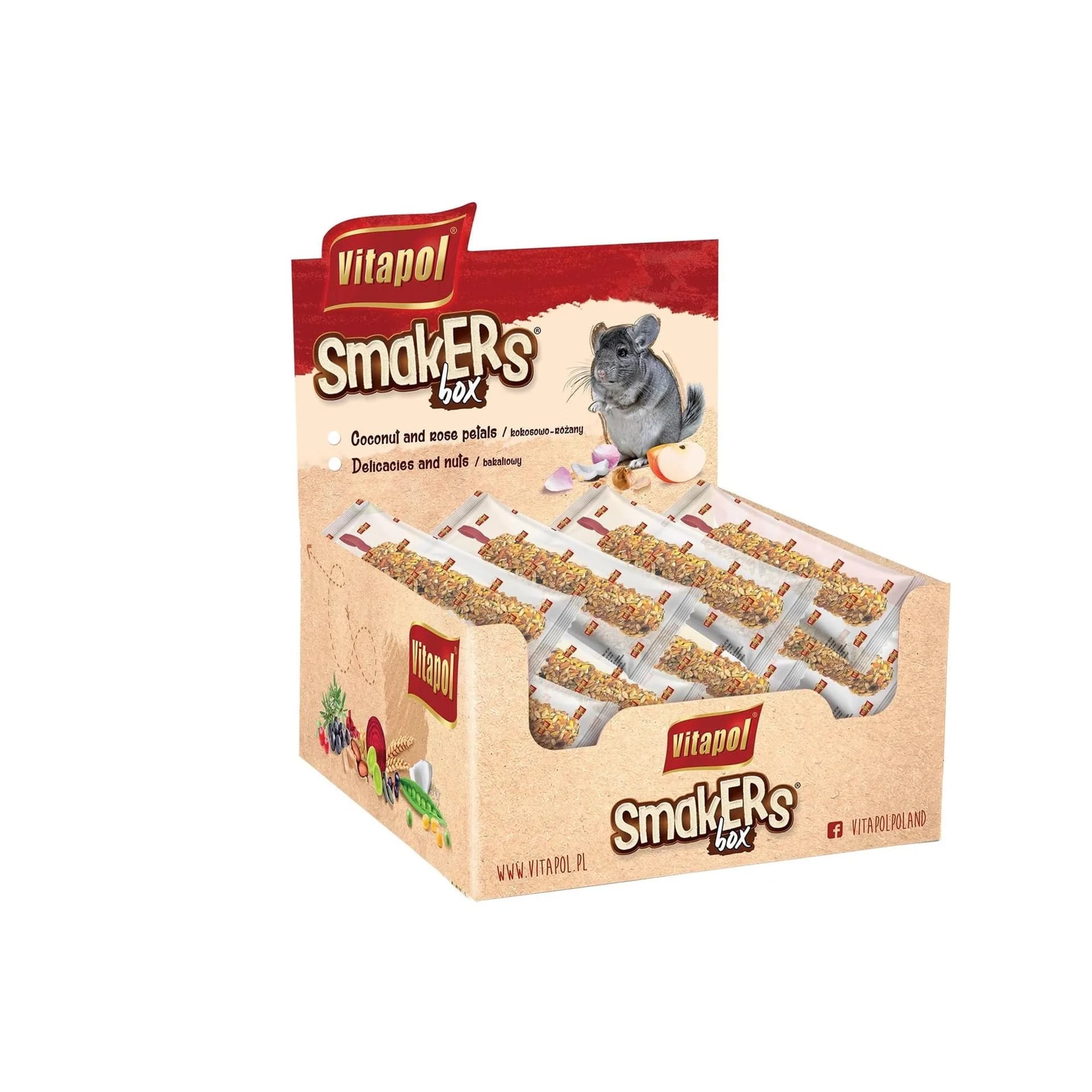 SMAKERS BOX KOKOSOWO-RÓŻANY DLA SZYNSZYLI 12 szt/box