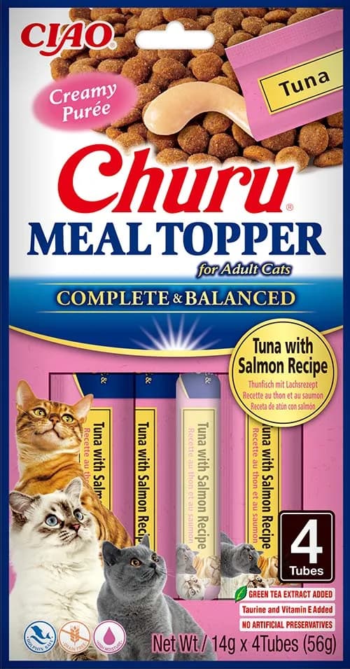 INABA CAT MEAL TOPPER TUNA WITH SALMON RECIPE 4 × 14 g (56 g)